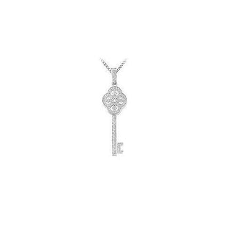 Diamond Key Pendant : 14K White Gold - 0.50 CT Diamonds