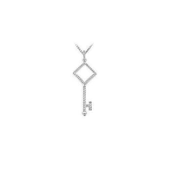 Diamond Key Pendant : 14K White Gold - 0.33 CT Diamonds