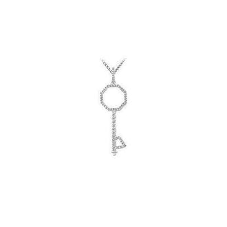 Diamond Key Pendant : 14K White Gold - 0.75 CT Diamonds