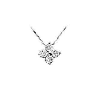 Diamond Flower Pendant : 14K White Gold - 0.33 CT Diamonds