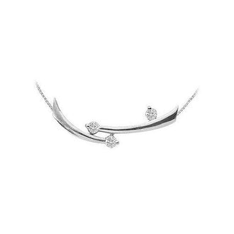 Diamond Pendant : 14K White Gold - 0.30 CT Diamonds