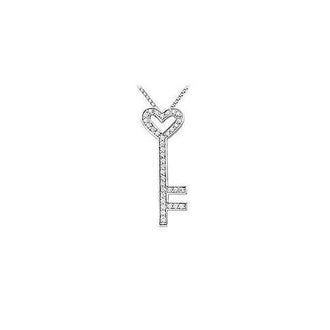 Diamond Key Pendant : 14K White Gold - 0.50 CT Diamonds