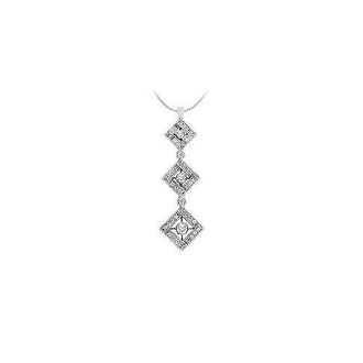 Diamond Drop Pendant : 14K White Gold - 0.60 CT Diamonds