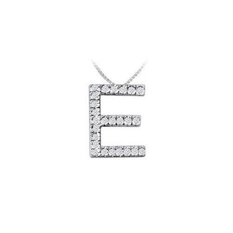 Classic E Initial Diamond Pendant : 14K White Gold - 0.40 CT Diamonds