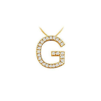 Classic G Initial Diamond Pendant : 14K Yellow Gold - 0.40 CT Diamonds