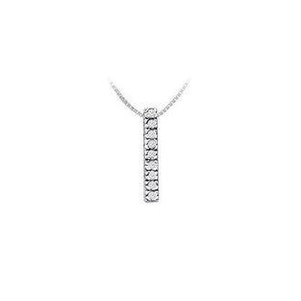 Classic I Initial Diamond Pendant : 14K White Gold - 0.15 CT Diamonds