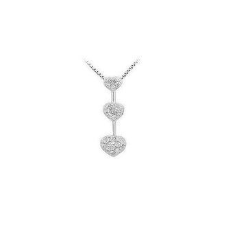 Diamond Heart Pendant : 14K White Gold - 0.25 CT Diamonds