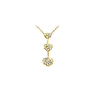 Diamond Heart Pendant : 14K Yellow Gold - 0.25 CT Diamonds