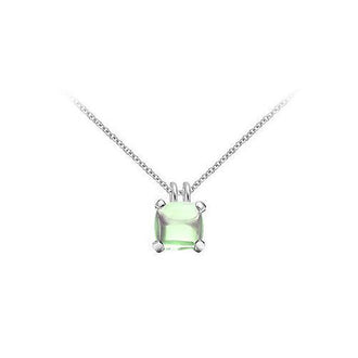 Green Chalcedony Pendant : 14K White Gold - 5.00 CT TGW