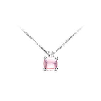 Pink Chalcedony Pendant : 14K White Gold - 5.00 CT TGW