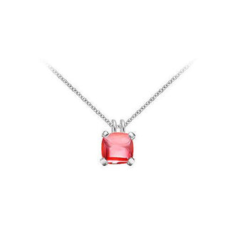 Red Chalcedony Pendant : 14K White Gold - 5.00 CT TGW