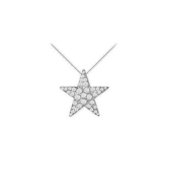 Diamond Star Pendant : 14K White Gold - 0.85 CT Diamonds