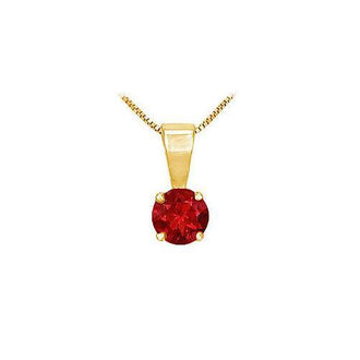 Ruby Solitaire Pendant : 14K Yellow Gold - 1.00 CT TGW