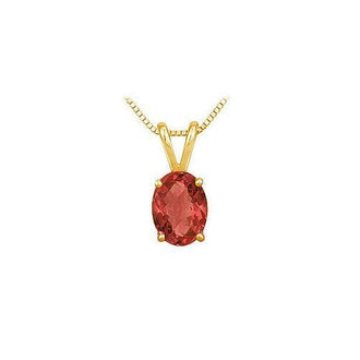 Ruby Solitaire Pendant : 14K Yellow Gold - 1.00 CT TGW