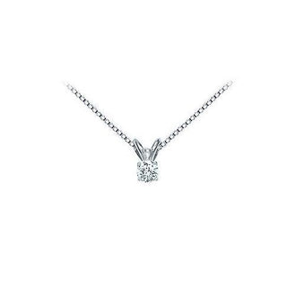 Platinum : Round Diamond Solitaire Pendant - 0.15 CT. TW.