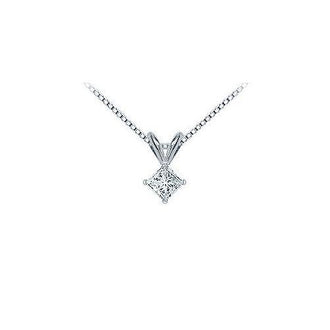 Platinum : Princess Cut Diamond Solitaire Pendant - 0.33 CT. TW.