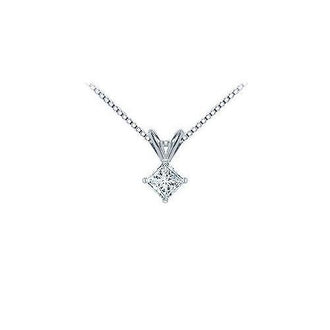 Platinum : Princess Cut Diamond Solitaire Pendant - 0.50 CT. TW.