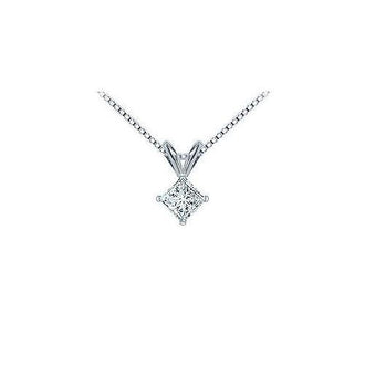 Platinum : Princess Cut Diamond Solitaire Pendant - 0.75 CT. TW.