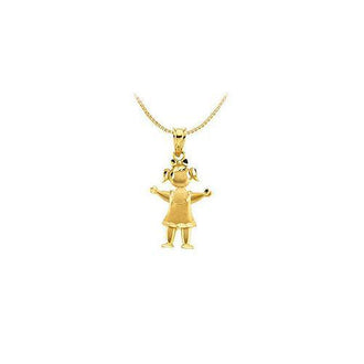 14K Yellow Gold Little Girl Pendant