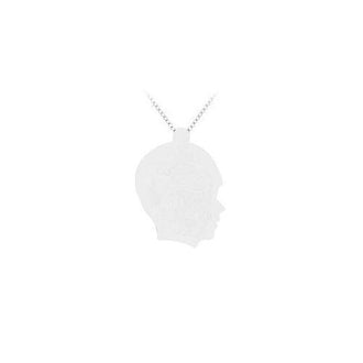 14K White Gold Boy Head Stamping Pendant