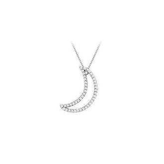 Diamond Moon Pendant : 14K White Gold - 0.20 CT Diamonds