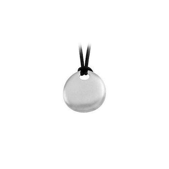 14K White Gold Round Pendant