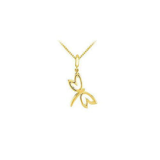 14K Yellow Gold Petite Dragonfly Charm Pendant