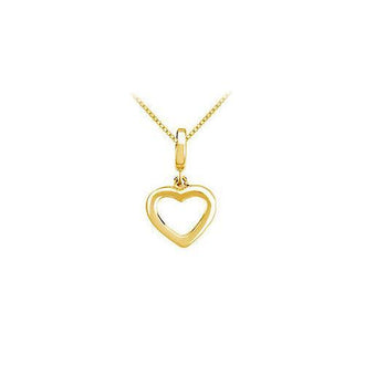 14K Yellow Gold Petite Heart Charm Pendant