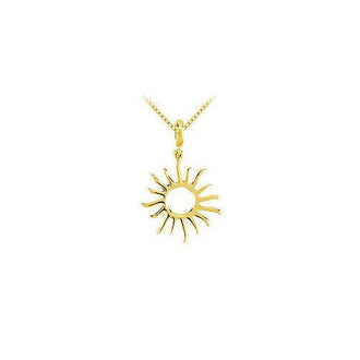 14K Yellow Gold Petite Sun Charm Pendant