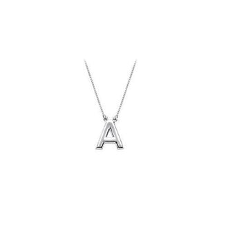 Baby Charm Initial Pendant A 14K White Gold