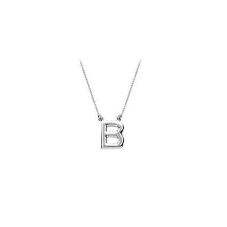 Baby Charm Initial Pendant B 14K White Gold