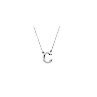 Baby Charm Initial Pendant C 14K White Gold