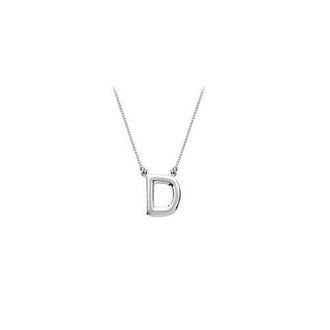 Baby Charm Initial Pendant D 14K White Gold