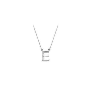 Baby Charm Initial Pendant E 14K White Gold