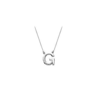 Baby Charm Initial Pendant G 14K White Gold