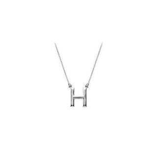 Baby Charm Initial Pendant H 14K White Gold