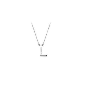 Baby Charm Initial Pendant L 14K White Gold