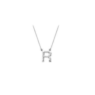 Baby Charm Initial Pendant R 14K White Gold