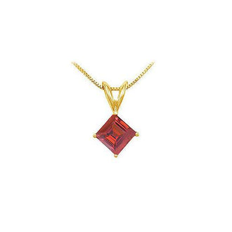 Ruby Solitaire Pendant : 14K Yellow Gold - 1.00 CT TGW