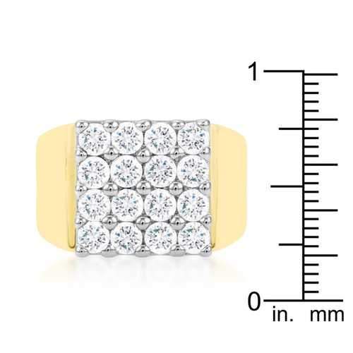 Pave Square Mens Ring