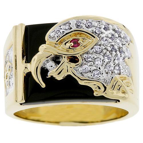 Cubic Zirconia Eagle Men's Ring