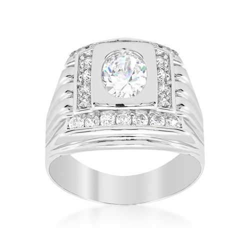 Men's Cubic Zirconia Square Ring