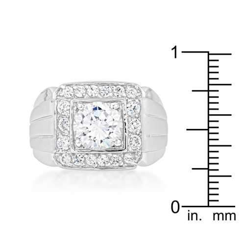 Men's Two-tone Finish Cubic Zirconia Ring