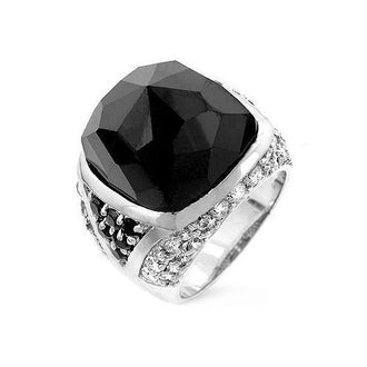 Faceted Onyx Cocktail Ring