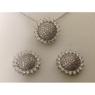 Sterling Silver 925 Necklace and Earring Set Lead-Free and Nickel-Free.