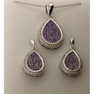 Sterling Silver 925 Necklace and Earring Set Lead-Free and Nickel-Free.