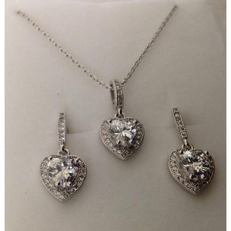 Sterling Silver 925 Necklace and Earring Set Lead-Free and Nickel-Free.