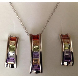 Sterling Silver 925 Necklace and Earring Set Lead-Free and Nickel-Free.