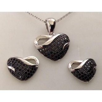 Sterling Silver 925 Necklace and Earring Set Lead-Free and Nickel-Free.