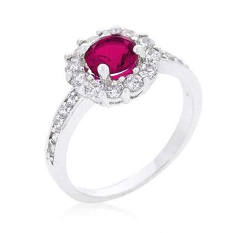 Bella Birthstone Engagement Ring In Pink (size: 05) R08347R-C17-05